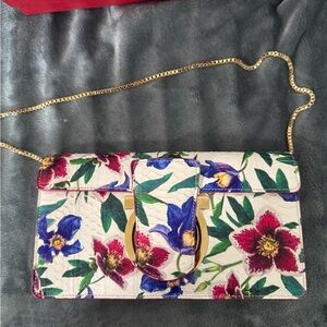 Salvatore Ferragamo Floral Reptile Bag/Clutch